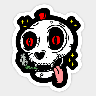 smoking weed skull Sticker